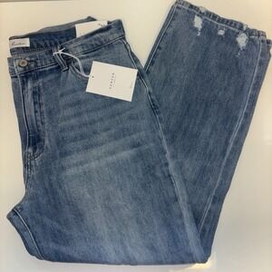 Kancan Womens Jeans Sz 15 31 Mid Rise Denim Distressed Beachy Casual NWT‎ Trendy